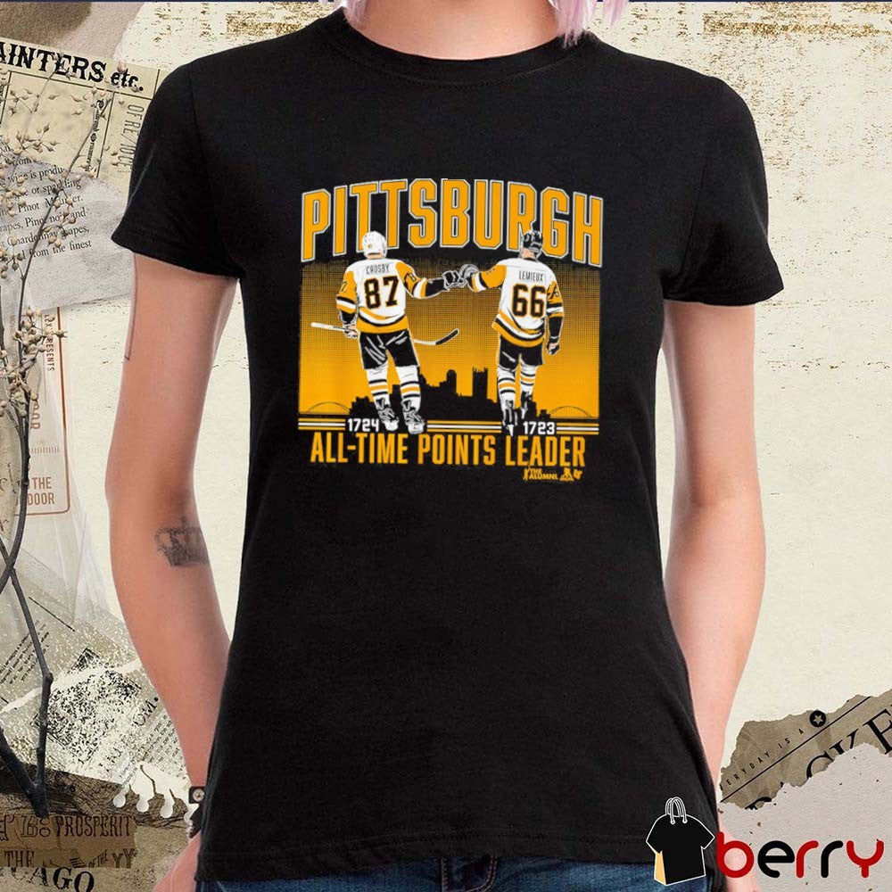 Sidney Crosby and Mario Lemieux Pittsburgh Penguins All-Time Points Leader t-shirt