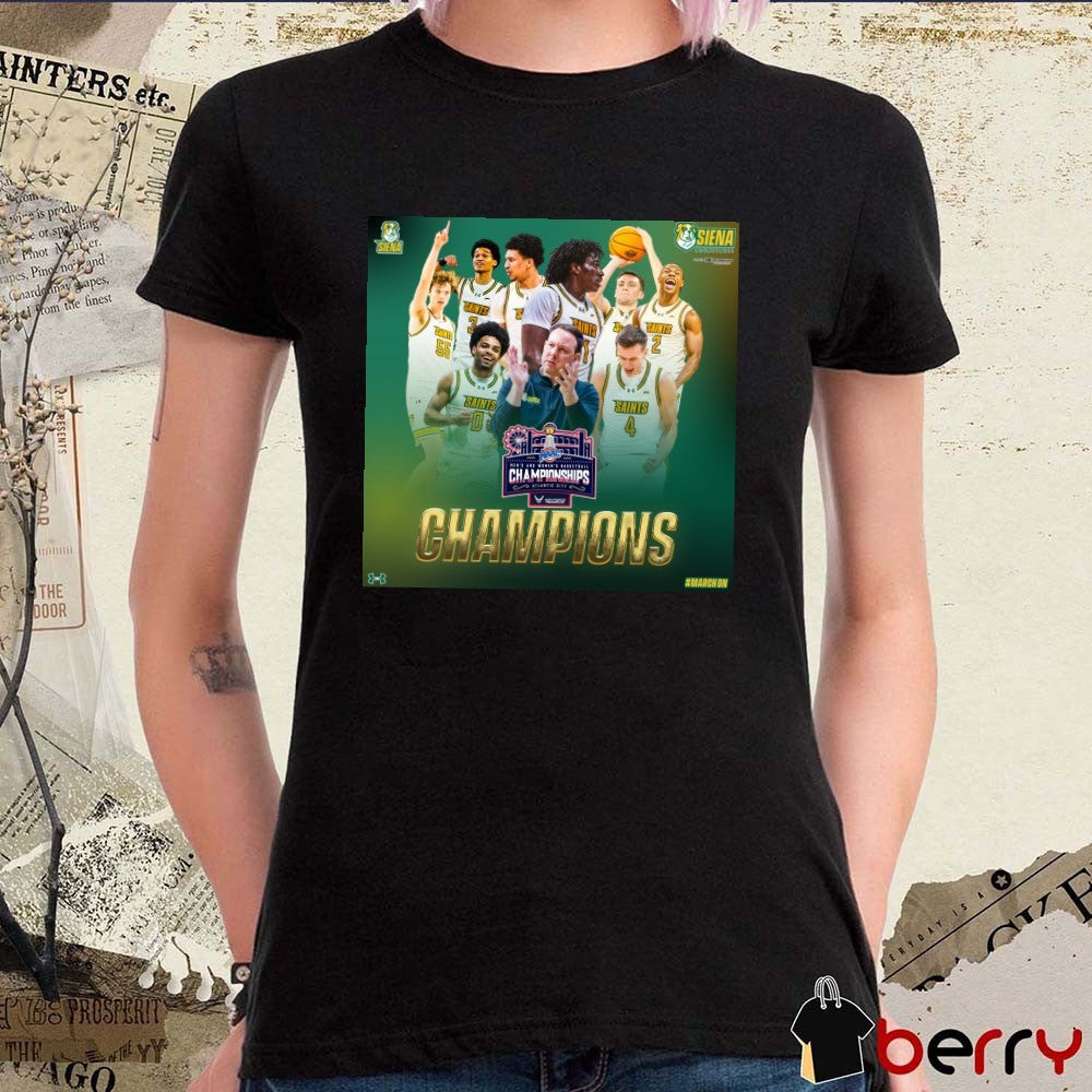 Siena Saints Men’s Basketball 2026 MAAC Metro Atlantic Athletic Conference Champions Poster t-shirt