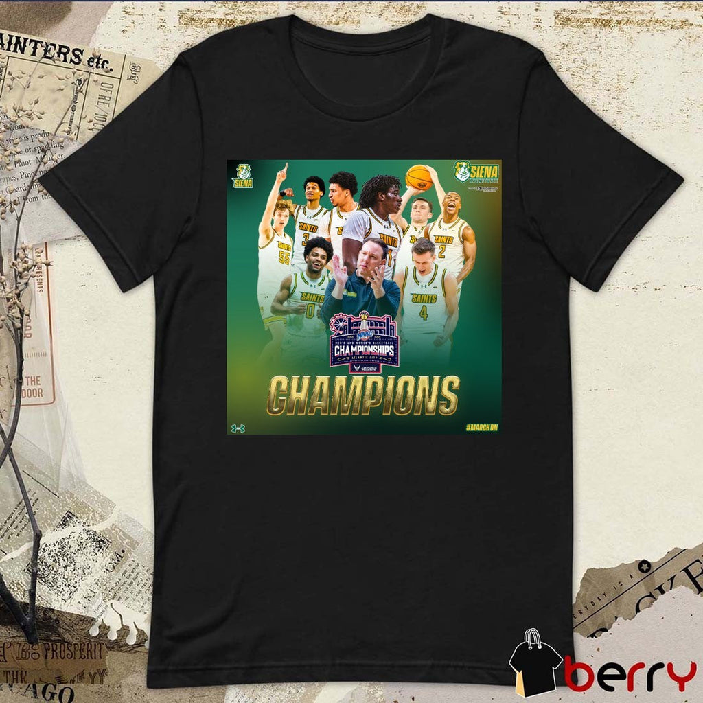 Siena Saints Men’s Basketball 2026 MAAC Metro Atlantic Athletic Conference Champions Poster t-shirt