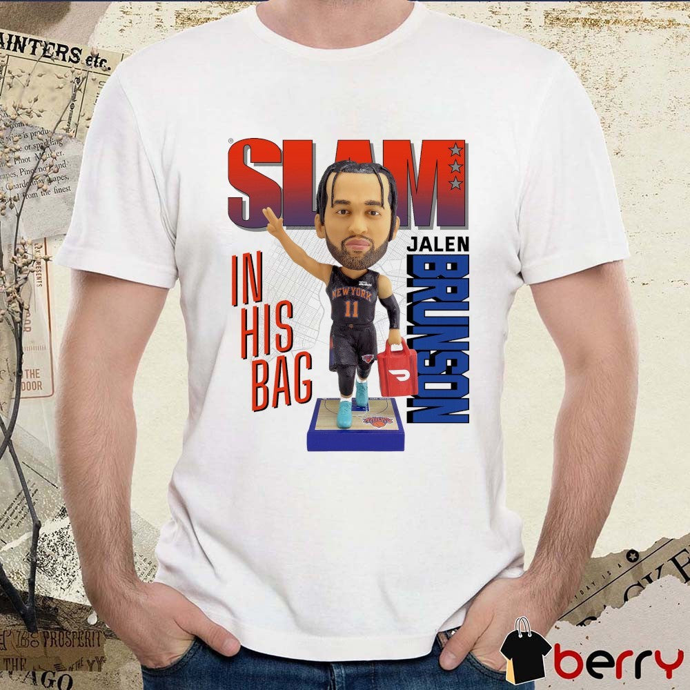 Slam Jalen Brunson bobblehead In His Bag New York Knicks Basketball 2026 t-shirt