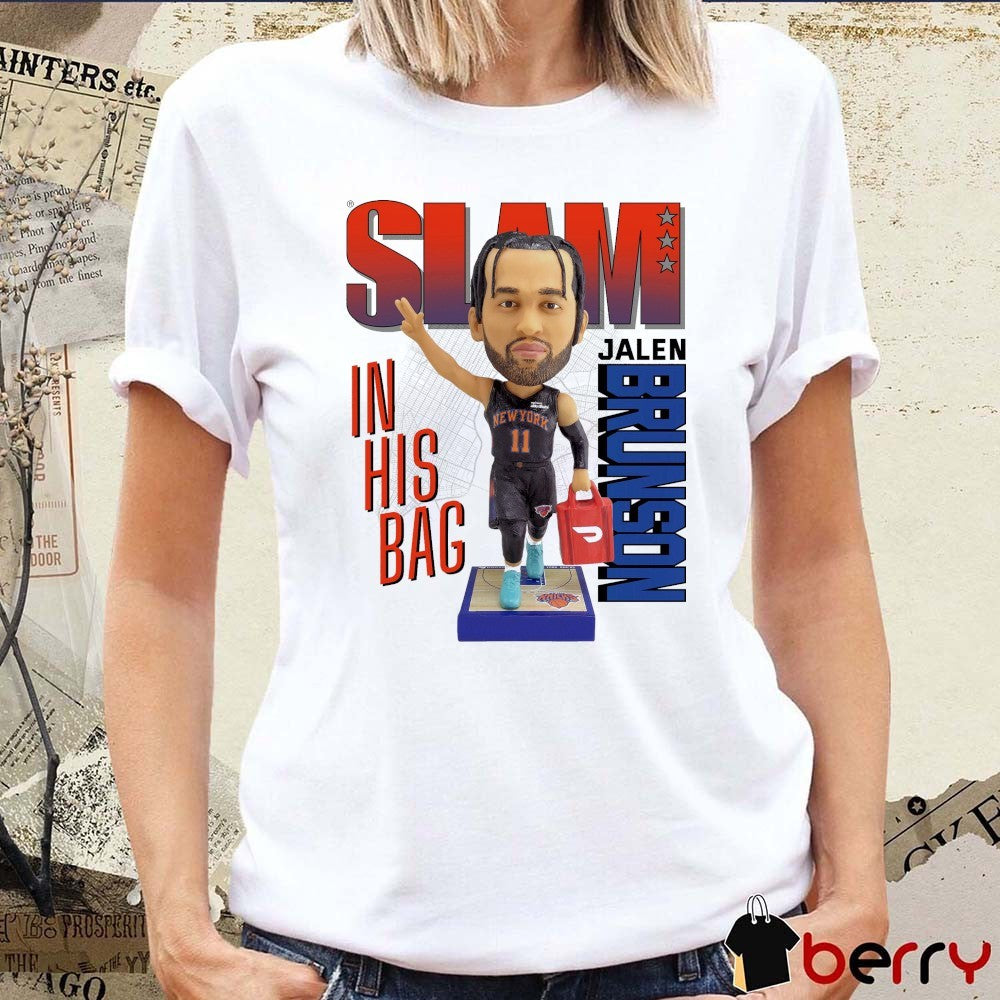 Slam Jalen Brunson bobblehead In His Bag New York Knicks Basketball 2026 t-shirt