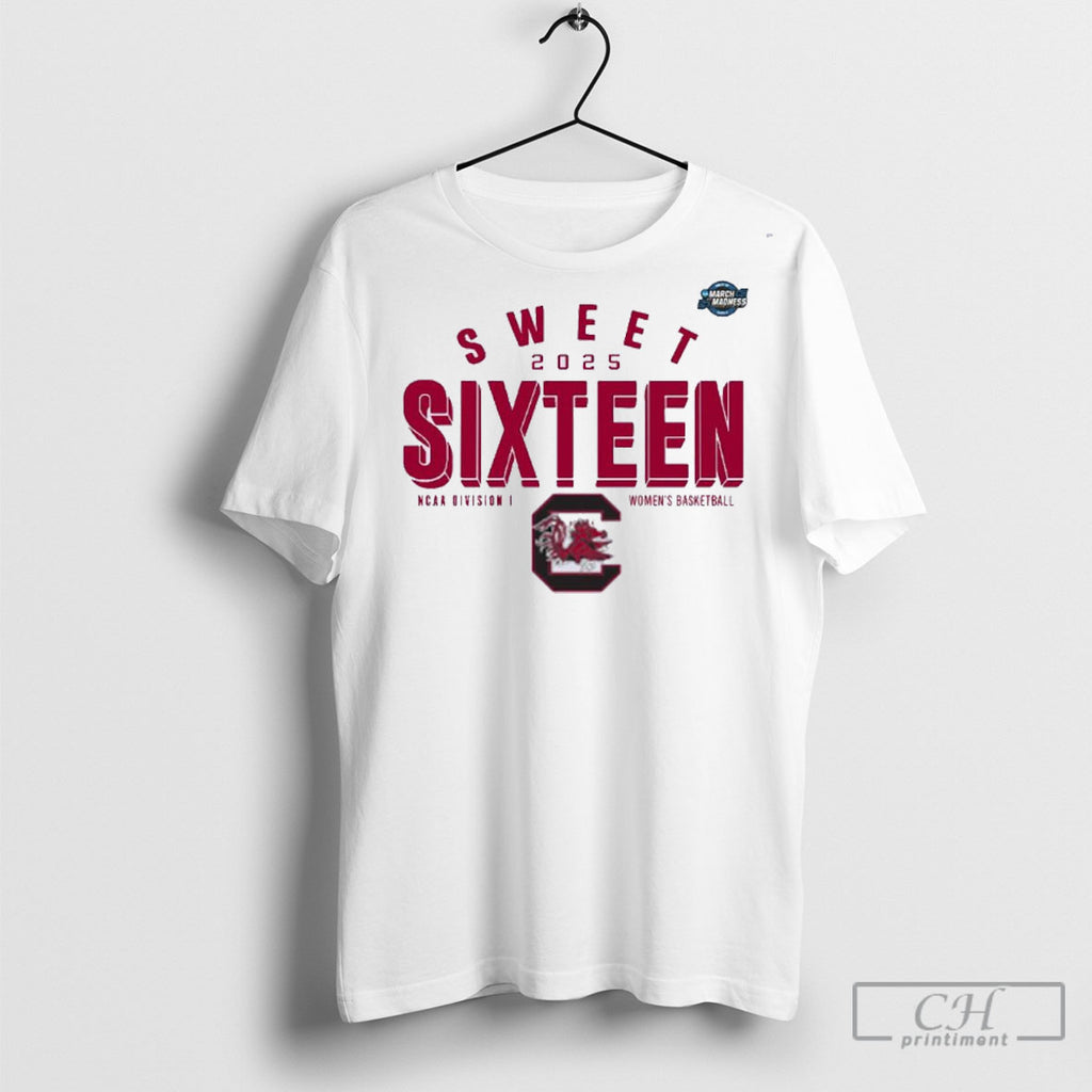Official South Carolina Gamecocks Sweet Sixteen 2025 Ncaa Womens Basketball Tournament March Madness Shirt