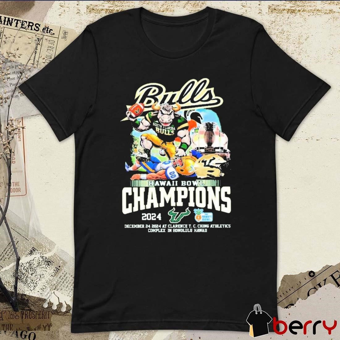 South Florida Bulls Hawaii Bowl Champions Dec 24 2024 At Clarence T C Ching Athletics Complex In Honolulu Hawaii Mascot t-shirt