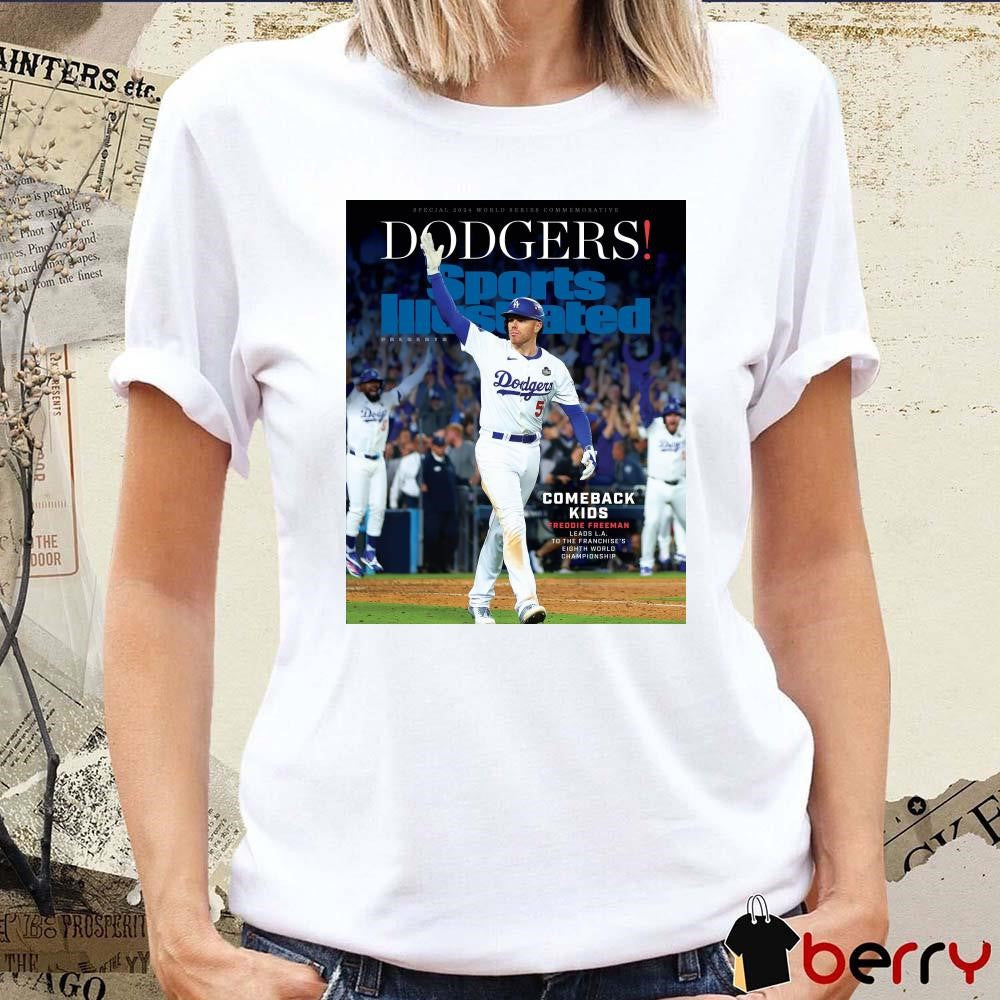 Special 2024 World Series Commemorative Dodgers Sport Illustrated Comeback Kids Freddie Freeman Lead L.A. Poster t-shirt