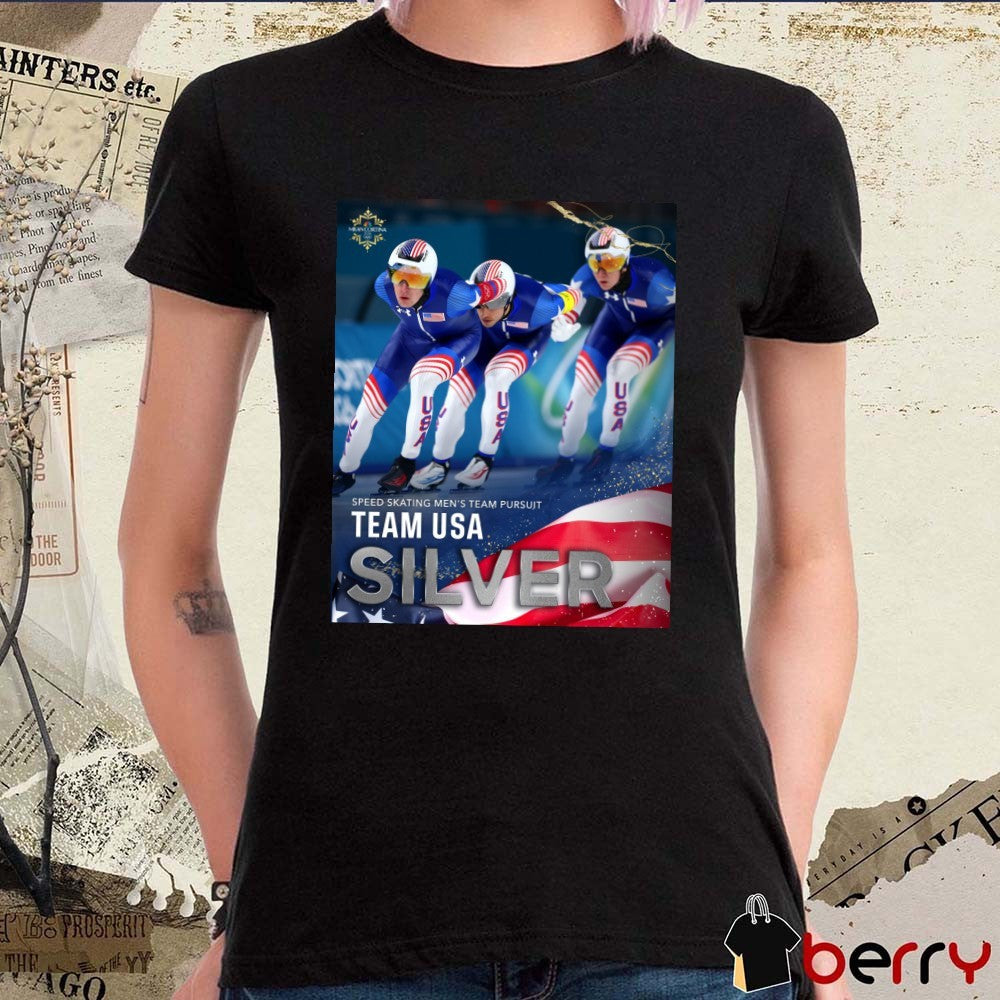 Speed Skating Men’s Team Pursuit Team USA Silver Medal Winter Olympics t-shirt