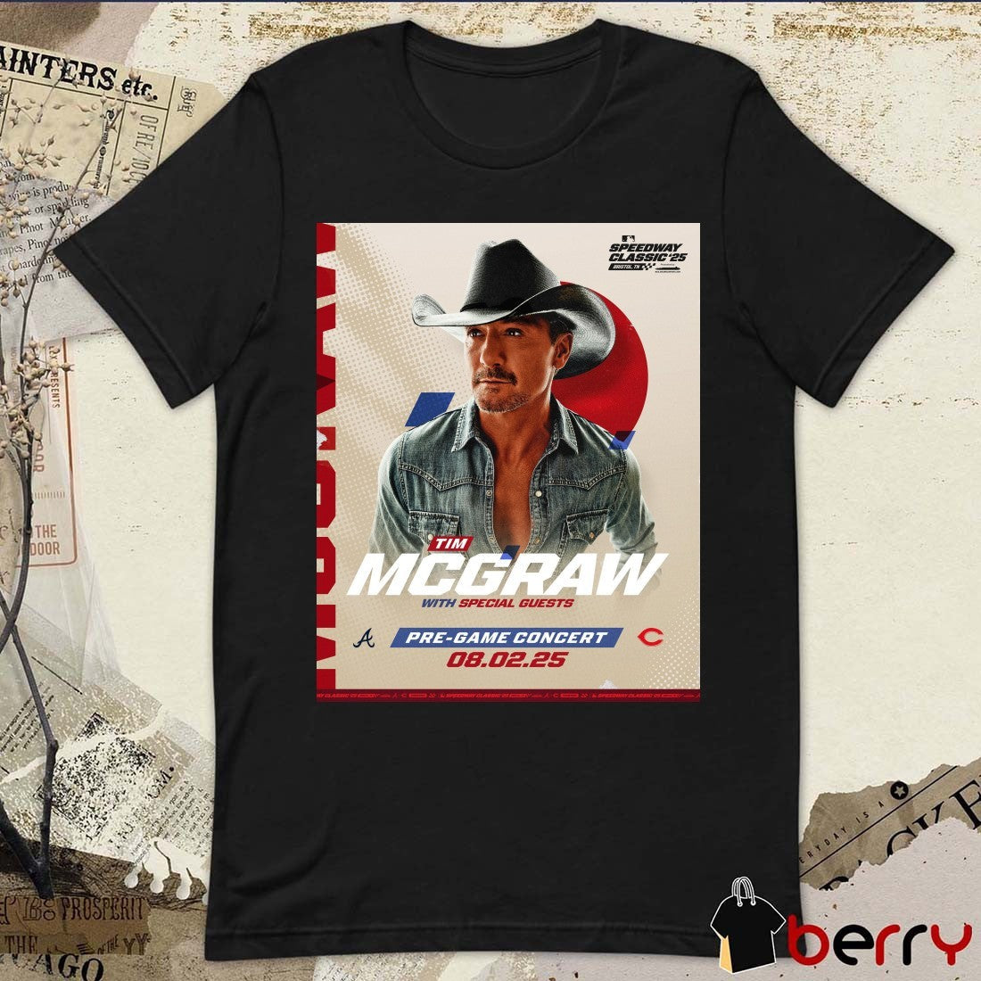 Speedway Classic ’25 Tim McGraw With Special Guests Pre-game Concert 08.02.25 Poster t-shirt