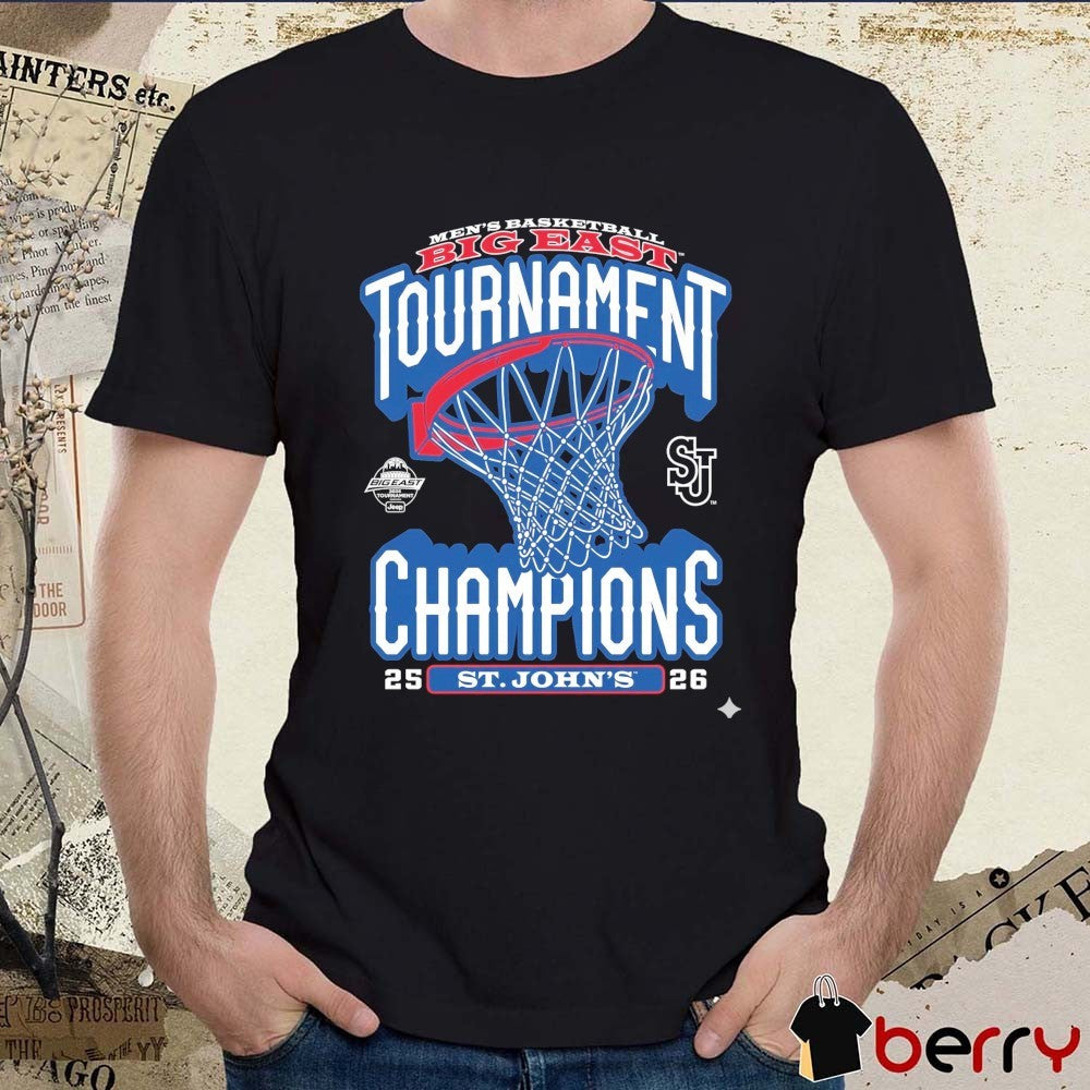 St. John’s Red Storm Men’s Basketball 2026 Big East Tournament Champions Official Locker Room t-shirt
