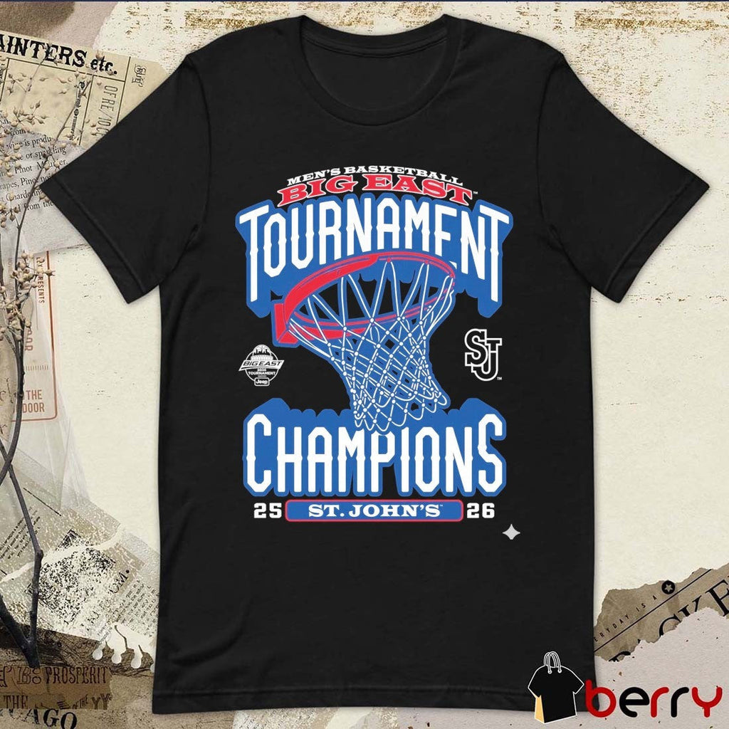 St. John’s Red Storm Men’s Basketball 2026 Big East Tournament Champions Official Locker Room t-shirt