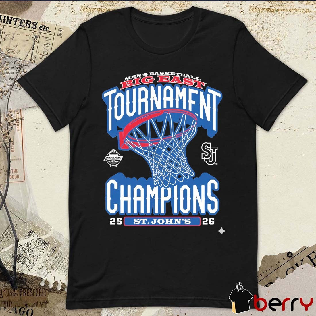 St. John’s Red Storm Men’s Basketball 2026 Big East Tournament Champions Official Locker Room t-shirt