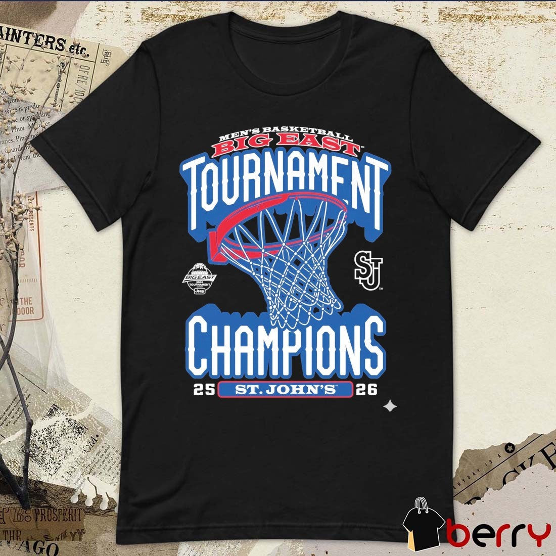 St. John’s Red Storm Men’s Basketball 2026 Big East Tournament Champions Official Locker Room t-shirt