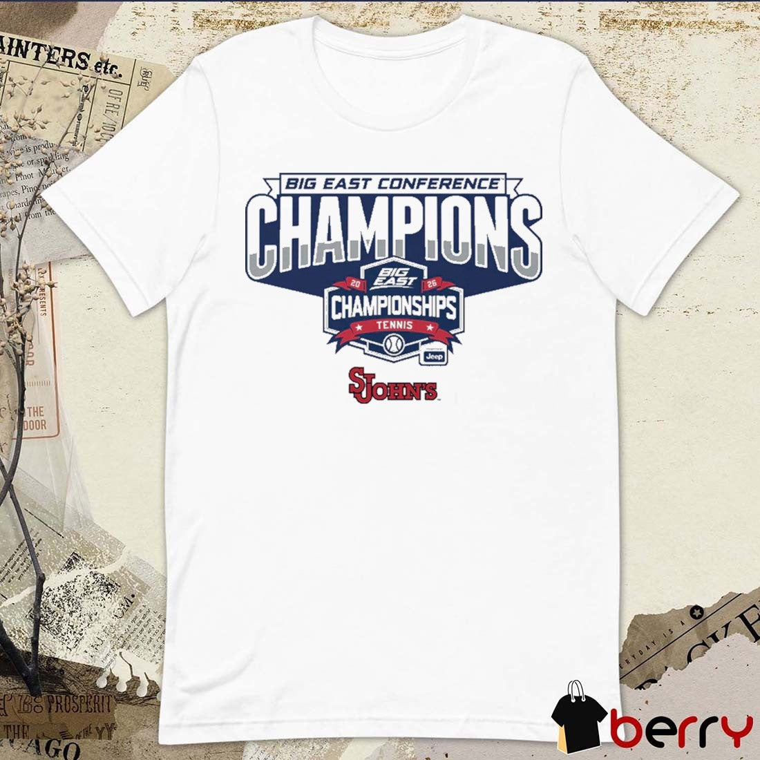 St. John’s Red Storm Men’s Tennis 2026 Big East Conference Champions t-shirt
