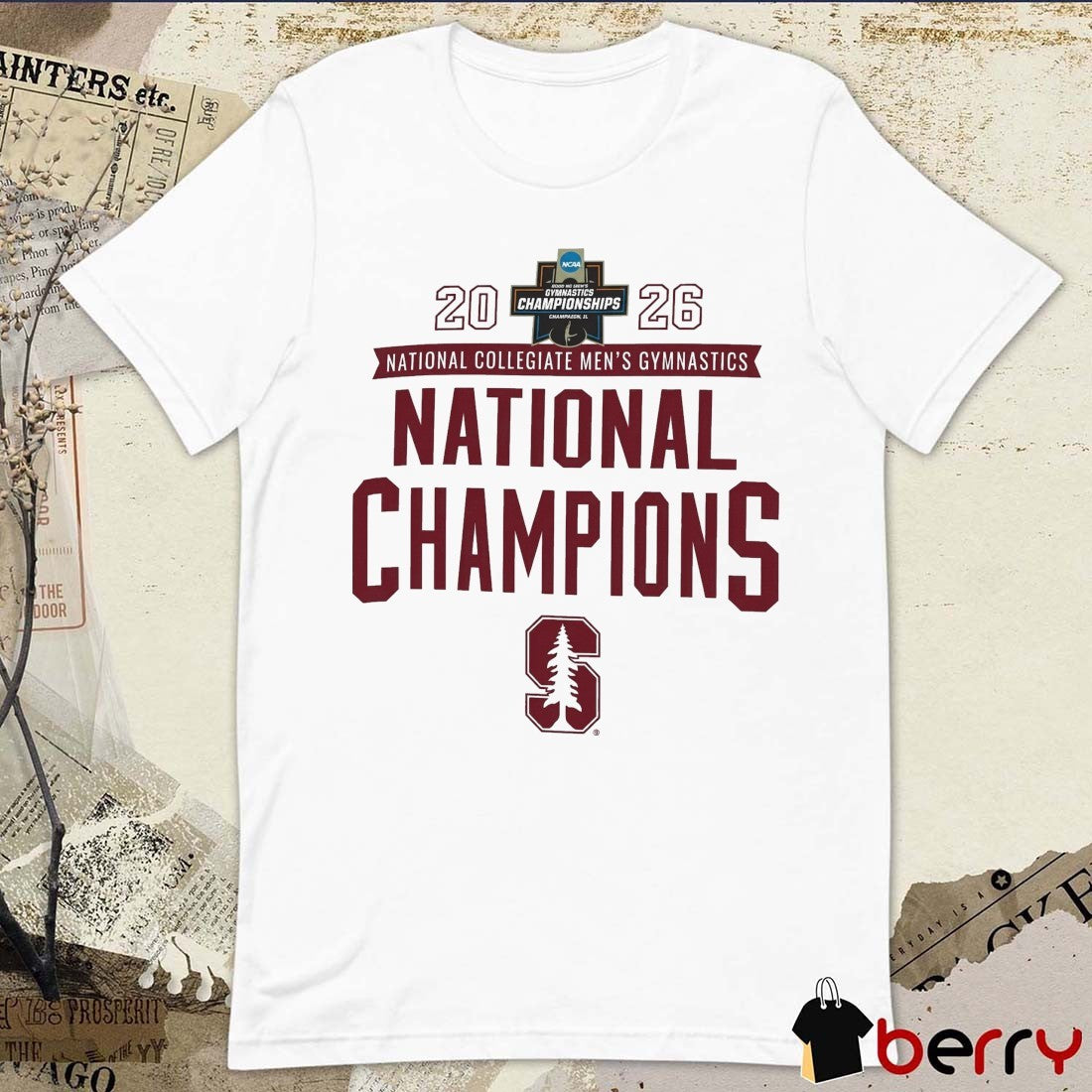 Stanford Cardinal 2026 NCAA National Collegiate Men’s Gymnastics National Champions t-shirt