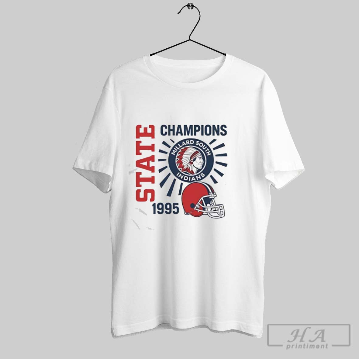 Official State Champions Millard South Indians 1995 Native American Logo Helmet