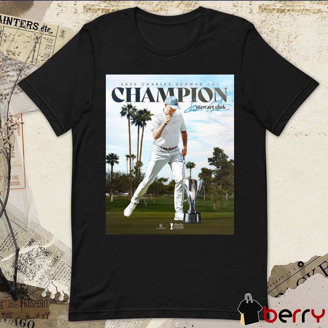Stewart Cink 2025 Charles Schwab Cup Championship Phoenix, Arizona PGA Tour Signature Poster t-shirt