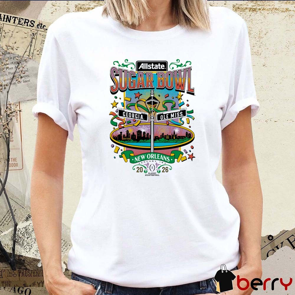 Sugar Bowl All State Ole Miss Rebels Vs Georgia Bulldogs New Orleans January 1 2026 Promotional Graphic t-shirt