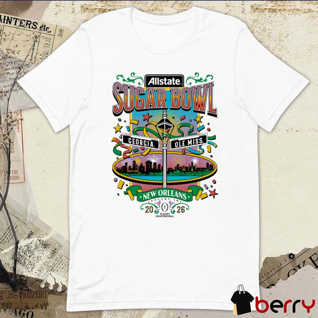 Sugar Bowl All State Ole Miss Rebels Vs Georgia Bulldogs New Orleans January 1 2026 Promotional Graphic t-shirt