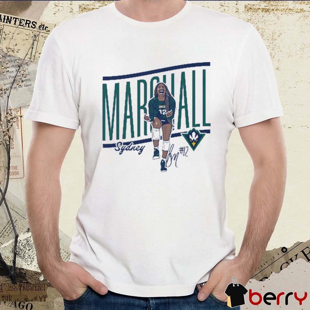Sydney Marshall #12 UNC Wilmington Cartoon Signature t-shirt