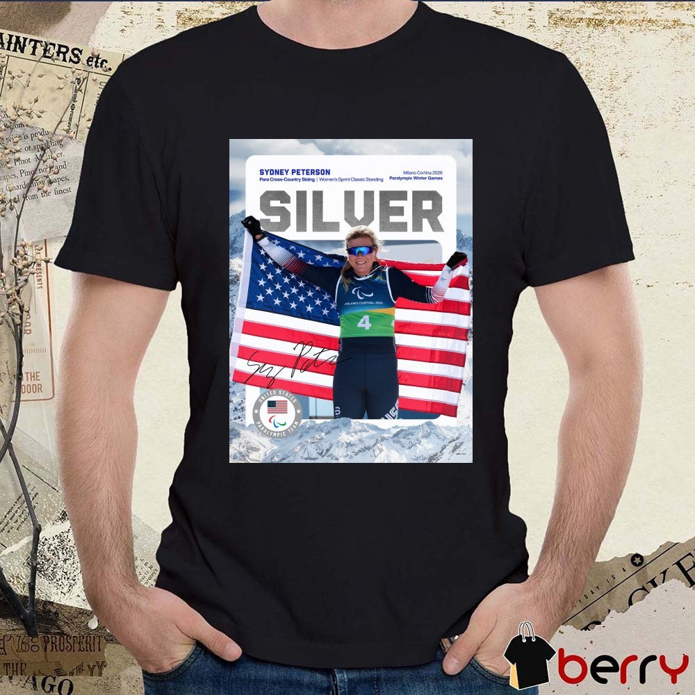 Sydney Peterson Para Cross-Country Skiing Women’s Sprint Classic Standing Milano Cortina 2026 Silver Medal Signature Poster t-shirt