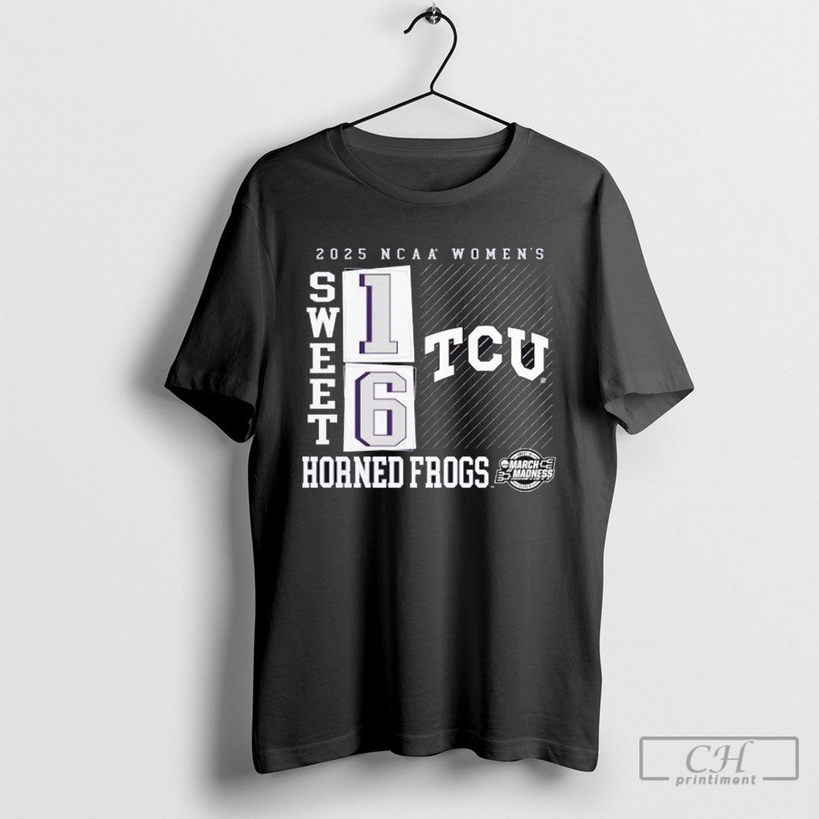 Official Tcu Horned Frogs 2025 Ncaa Division Womens March Madness Sweet 16 T Shirt