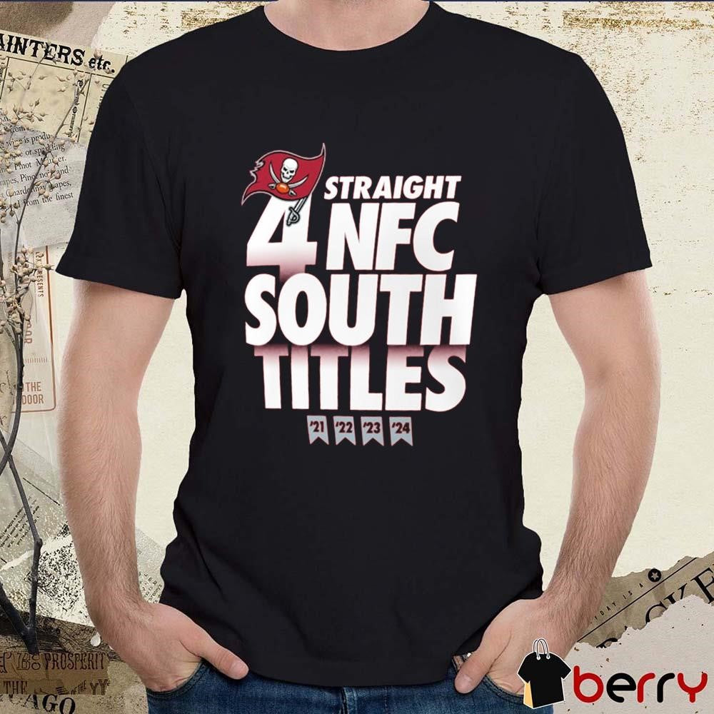 Tampa Bay Buccaneers Four-Straight NFC South Titles Division Champions ’21-’24 NFL t-shirt