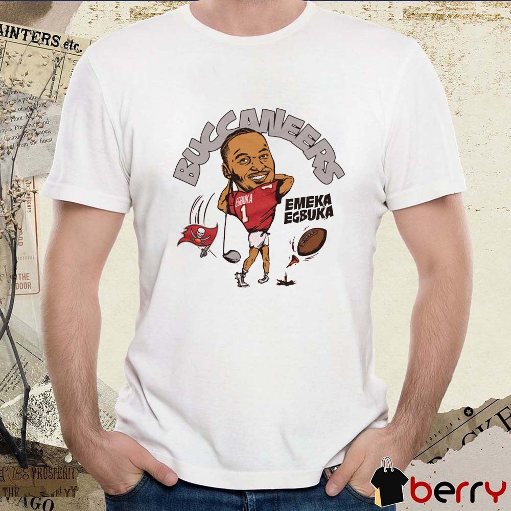 Tampa Bay Buccaneers NFL Football Emeka Egbuka Caricature 2025 t-shirt
