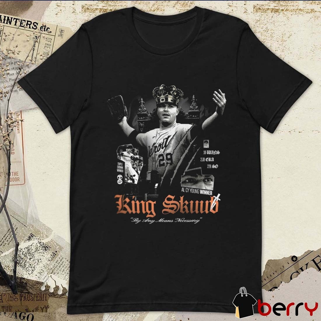 Tarik Skubal King Skuub By Any Means necessary AL Cy Young Winner Detroit Tigers MLB t-shirt