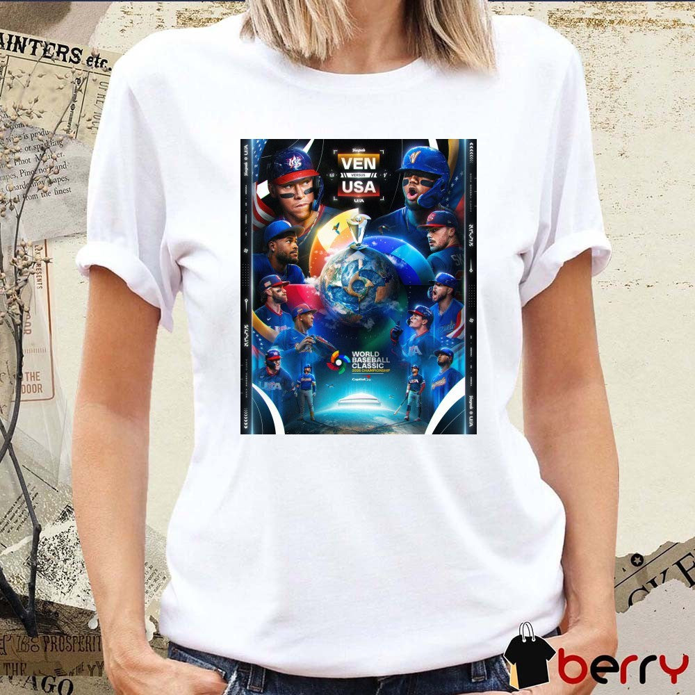 Team Venezuela vs. Team USA World Baseball Classic 2026 Championship Poster t-shirt