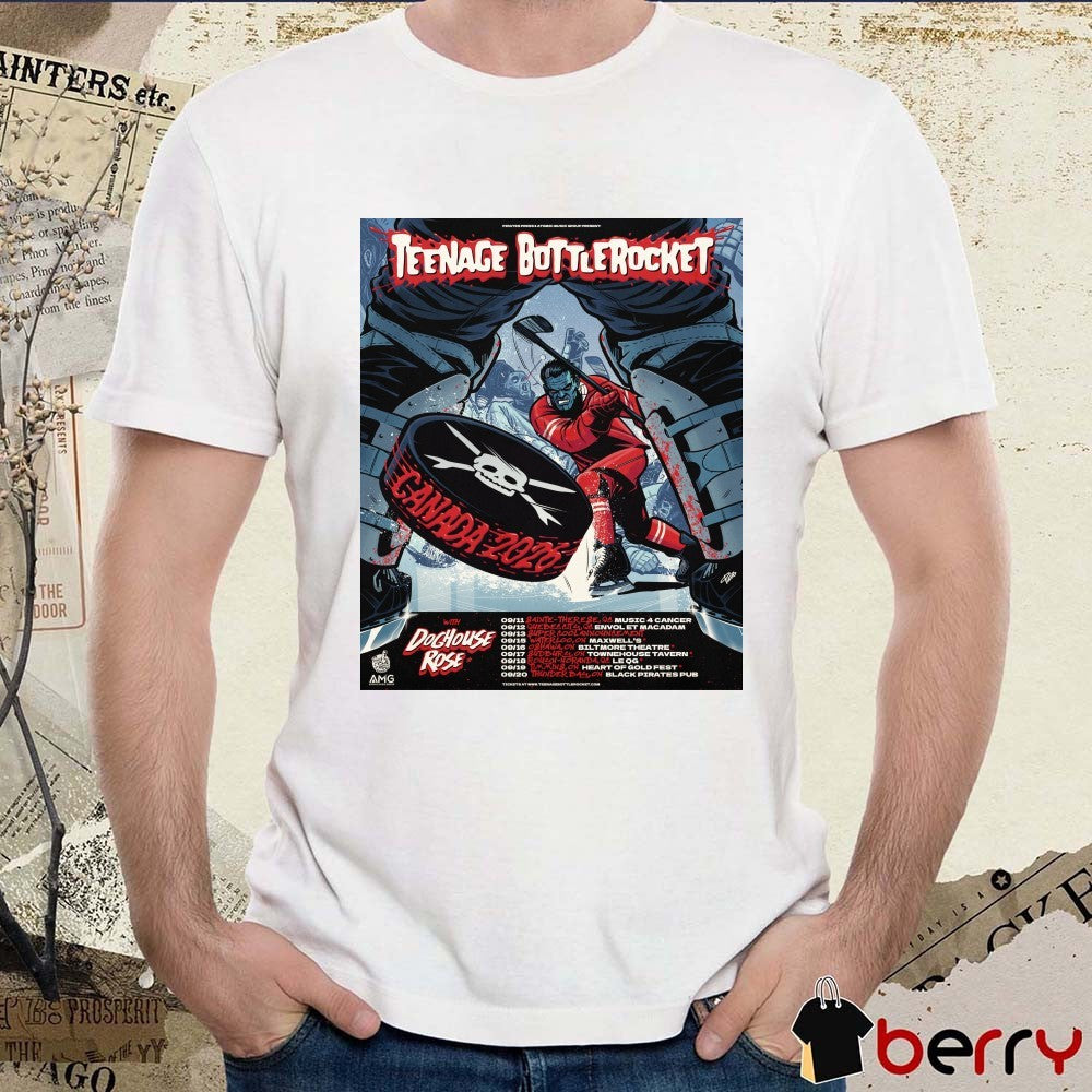 Teenage Bottlerocket Tour In Canada September 2026 Guest Dochouse Rose Poster t-shirt