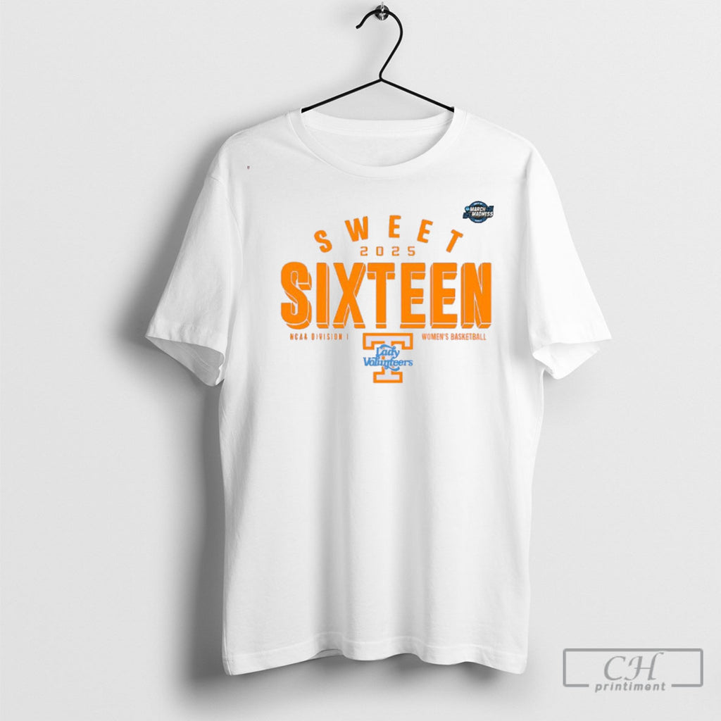 Official Tennessee Lady Vols Sweet Sixteen 2025 Ncaa Womens Basketball Tournament March Madness Shirt