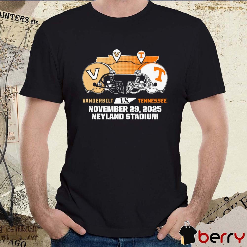 Tennessee Volunteers vs Vanderbilt Commodores November 29 2025 Matchup Neyland Stadium Helmets t-shirt