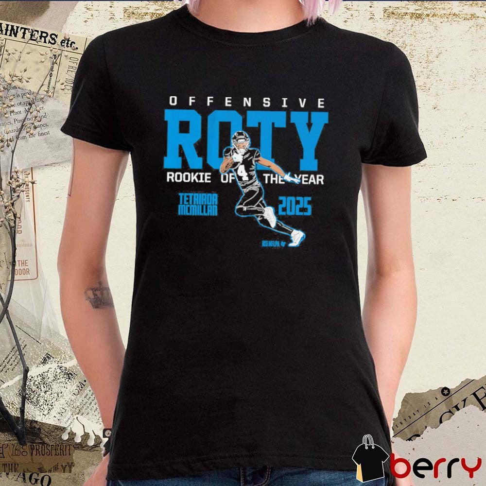 Tetairoa McMillan 2025 Offensive Rookie of the Year Carolina Panthers t-shirt