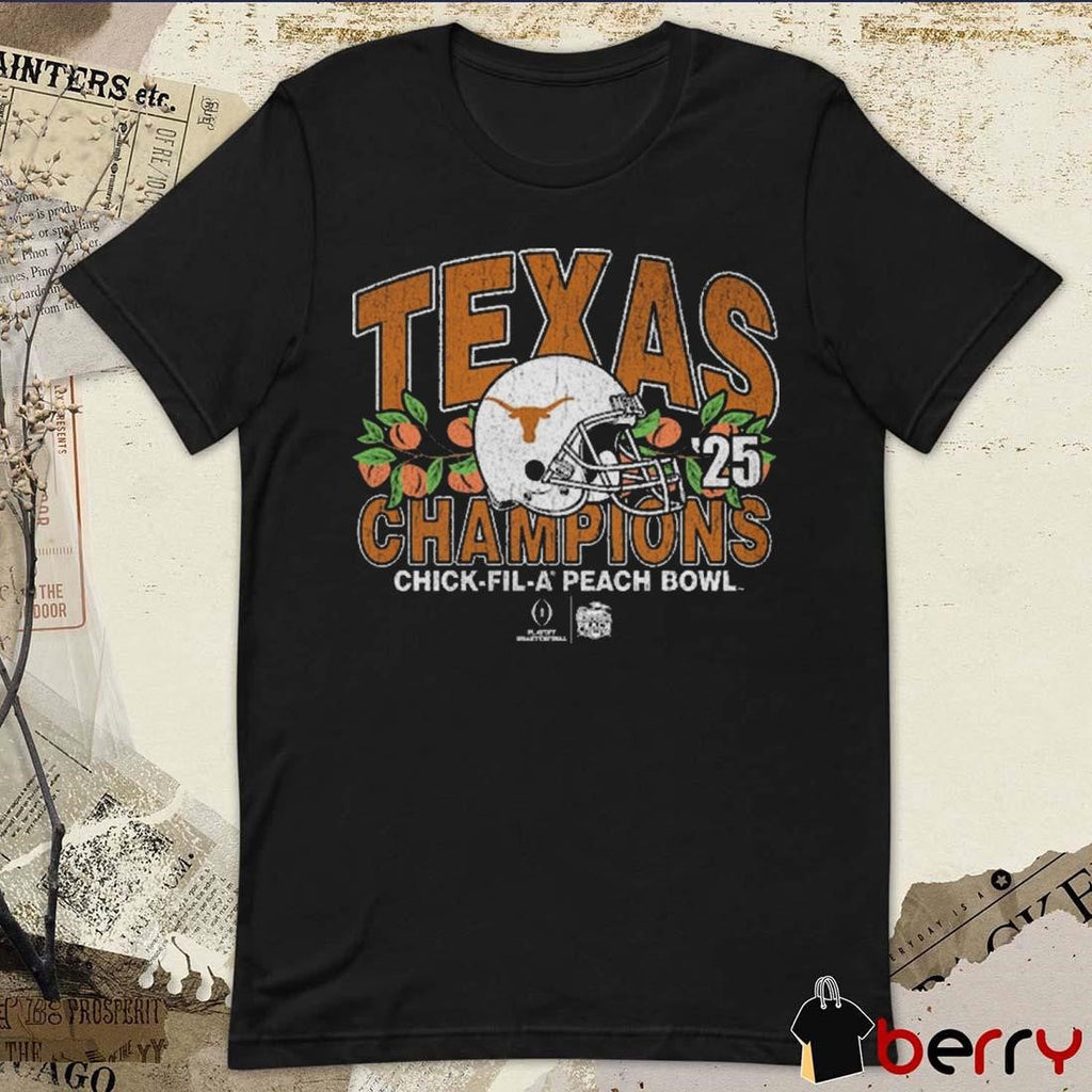 Texas Longhorns 2025 College Football Playoff Chick-Fil-A Peach Bowl Champions Vintage NCAA t-shirt