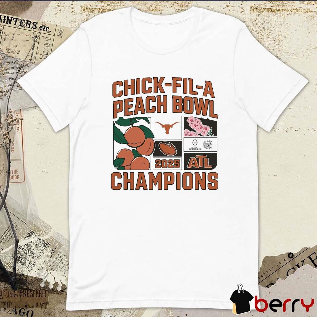 Texas Longhorns NCAA College Football Playoff Quarterfinal 2025 Chick-Fil-A Peach Bowl Champions Victory Ahead t-shirt