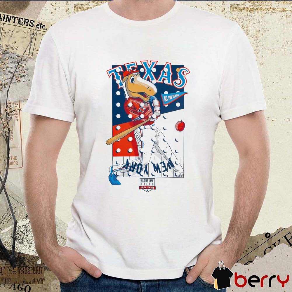 Texas Rangers New York MLB Opening Day All For Texas Globe Life Field Aug 4th – 6th 2025 t-shirt