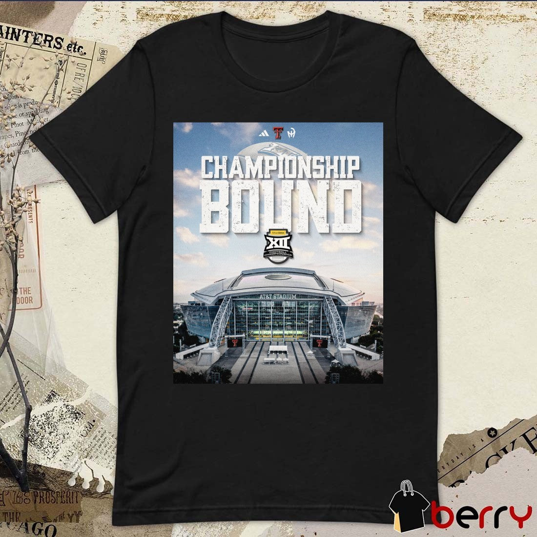 Texas Tech Red Raiders Big 12 Football Championship Game Bound AT&T Stadium 2025 Poster t-shirt