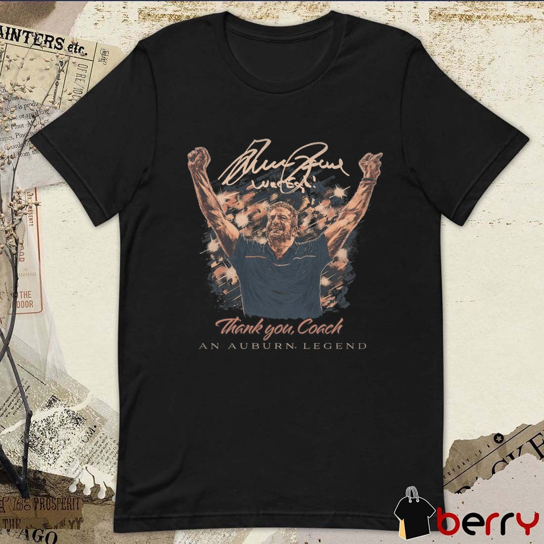Thank You Coach Bruce An Auburn Tigers Legend Signature Painting t-shirt