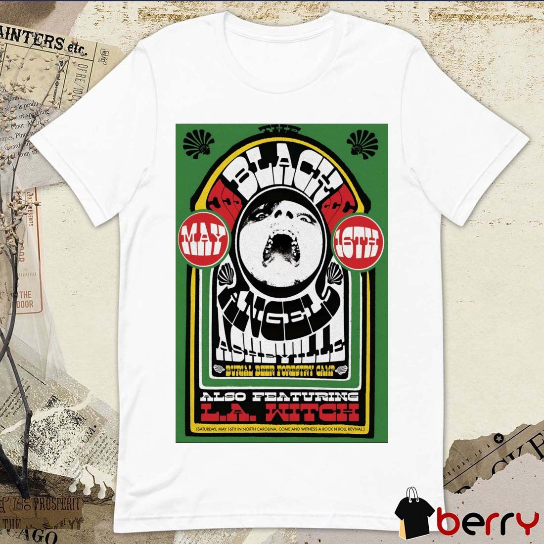 The Black Angels Pop Up Shop Poster Burial Beer Forestry Camp in Asheville NC May 16 2026 t-shirt