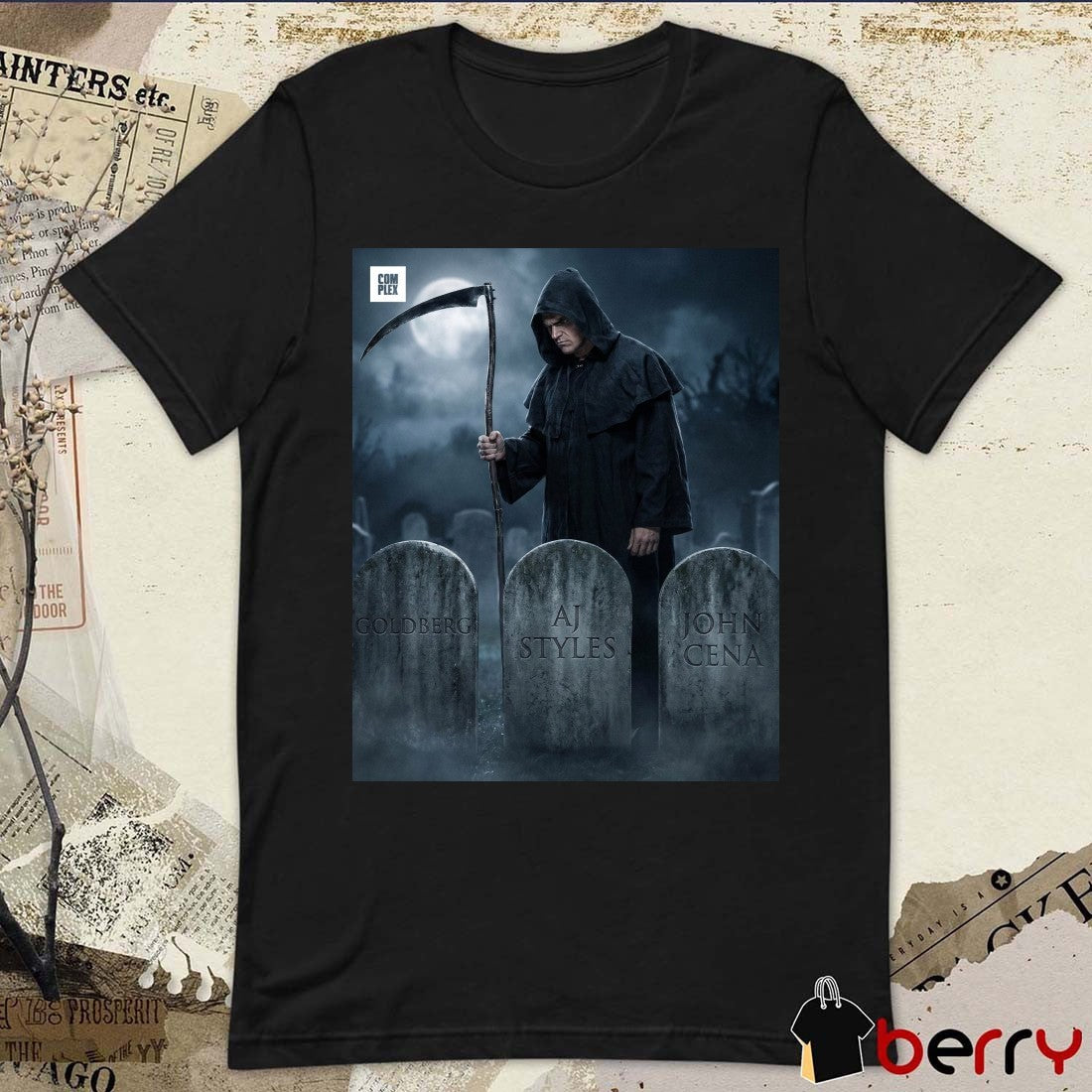 The Career Killer Goldberg, AJ Styles And John Cena Complex Poster t-shirt