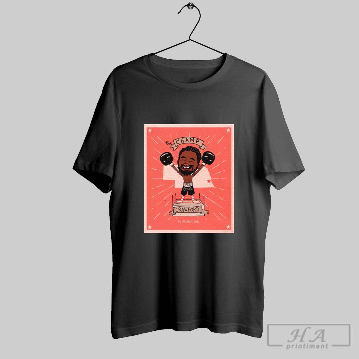Official The Champ Terence Bud Crawford Omaha Nebraska By Spaghetti Toes Art Poster