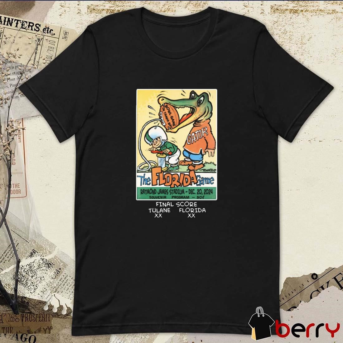 The Florida Game Florida Gators Vs Tulane Green Wave Final Score Raymond James Stadium Dec 20 2024 Poster t-shirt