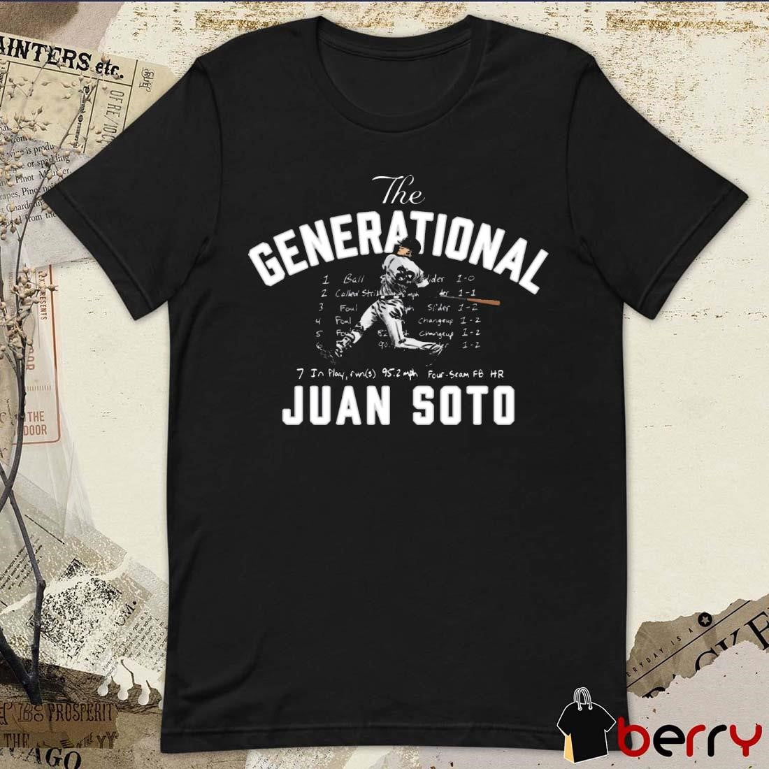 The Generational Juan Soto In Play Runs 95.2 Mph Four-Seam FB HR New York Yankees MLB t-shirt