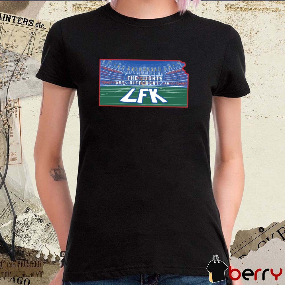 The Lights are Different In LFK Stadium Kansas Jayhawks Football NCAA t-shirt