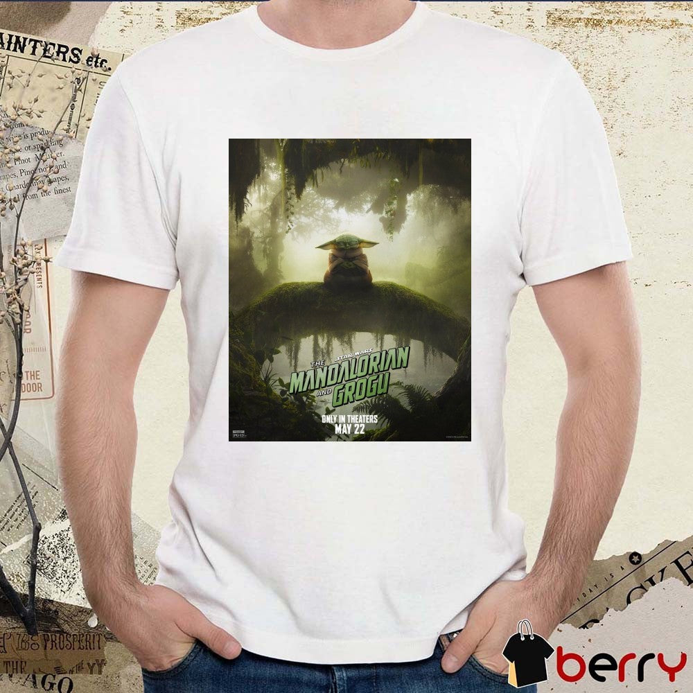 The Mandalorian and Grogu 2026 Star Wars Only In Theaters May 22 Poster t-shirt