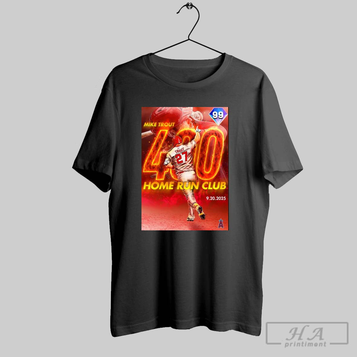 Official The Mike Trout 400 Home Run Club Mlb Los Angeles Angels