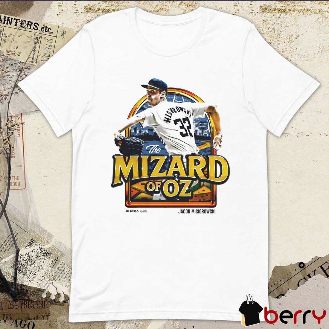The Mizard of Oz Jacob Misiorowski Milwaukee Brewers MLBPA Retro Painting t-shirt