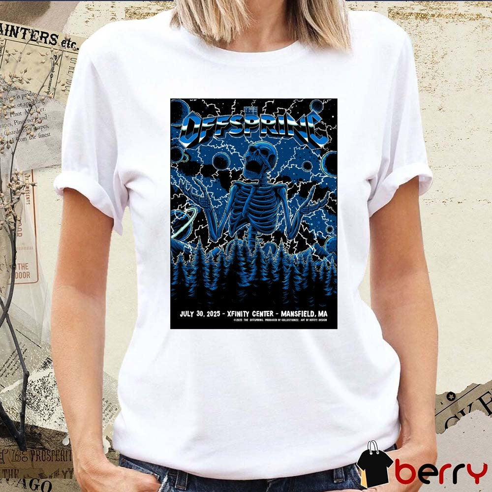 The Offspring July 30 2025 Xfinity Center Mansfield MA Art Poster t-shirt