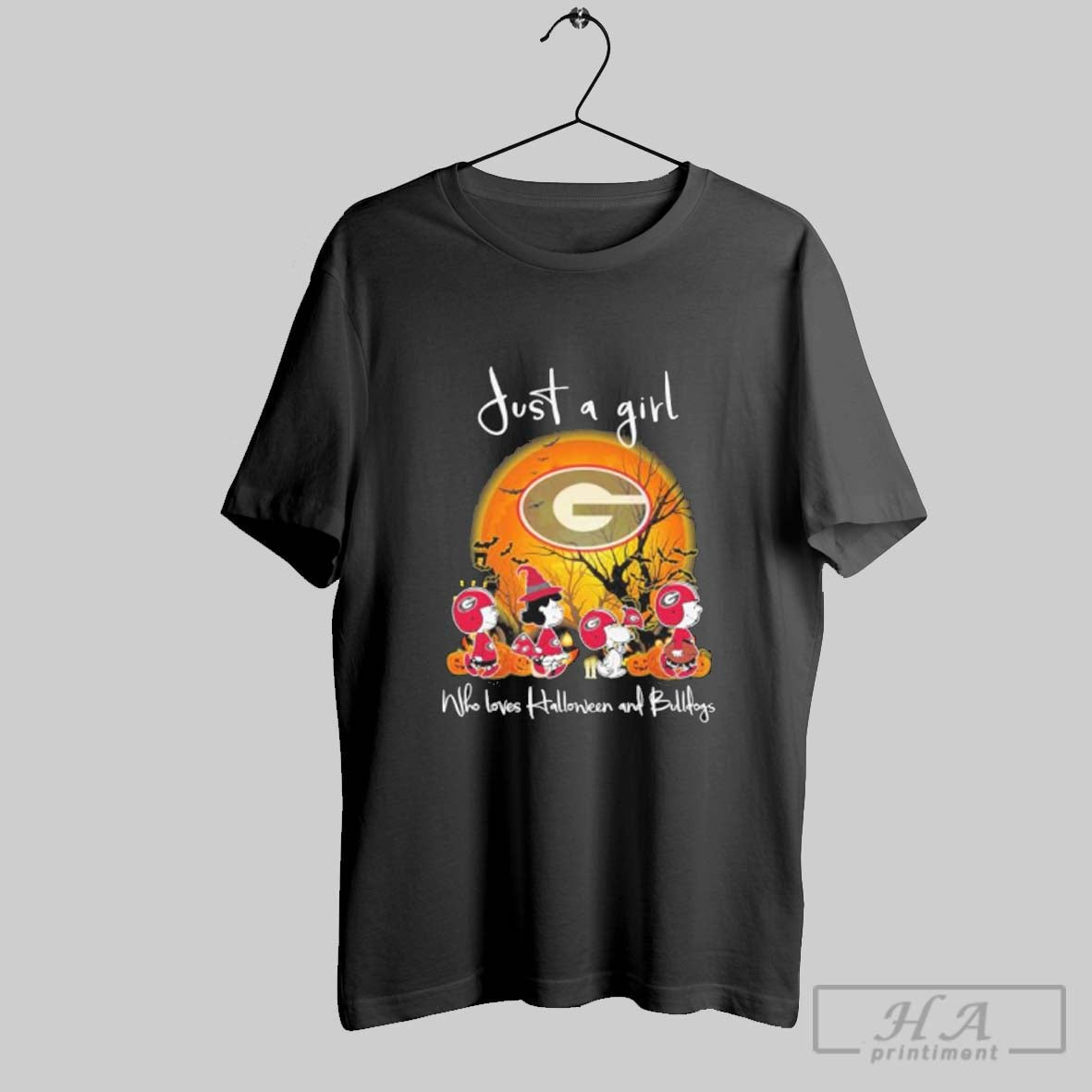 Official The Peanuts Walking Just A Girl Who Loves Halloween And Georgia Bulldogs