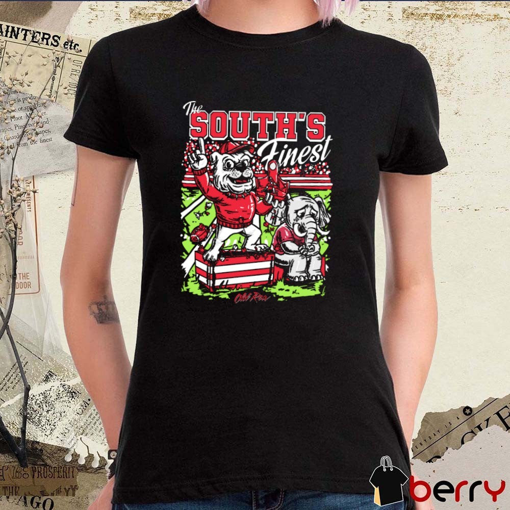The South’s Finest Dawg Alabama Crimson Tide Vs Georgia Bulldogs Mascots t-shirt