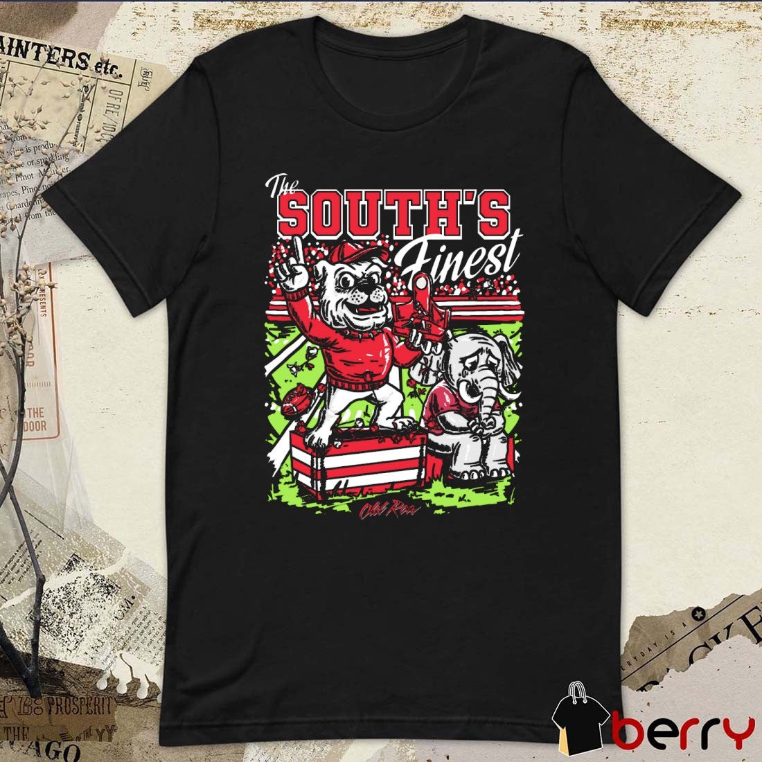 The South’s Finest Dawg Alabama Crimson Tide Vs Georgia Bulldogs Mascots t-shirt