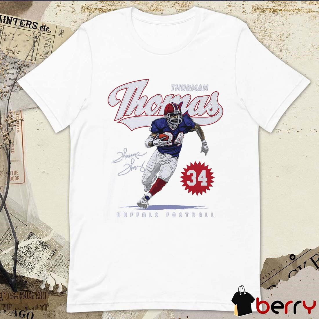 Thurman Thomas #34 Buffalo Football Signature Painting t-shirt